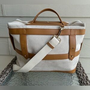 *RARE* Paravel Weekender(Vegan Leather/Canvas) Weekend Travel Bag (Scout Tan)